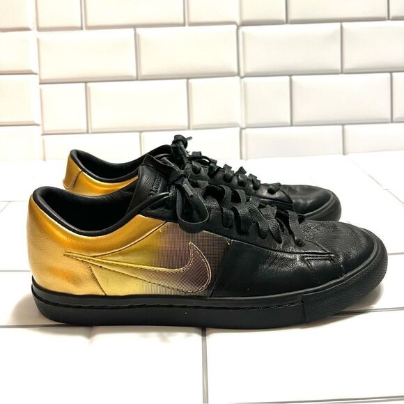 Nike Blazer Low x Pedro Lourenco Black and Gold Low Top Sneakers Leather Size 8 - Picture 8 of 15